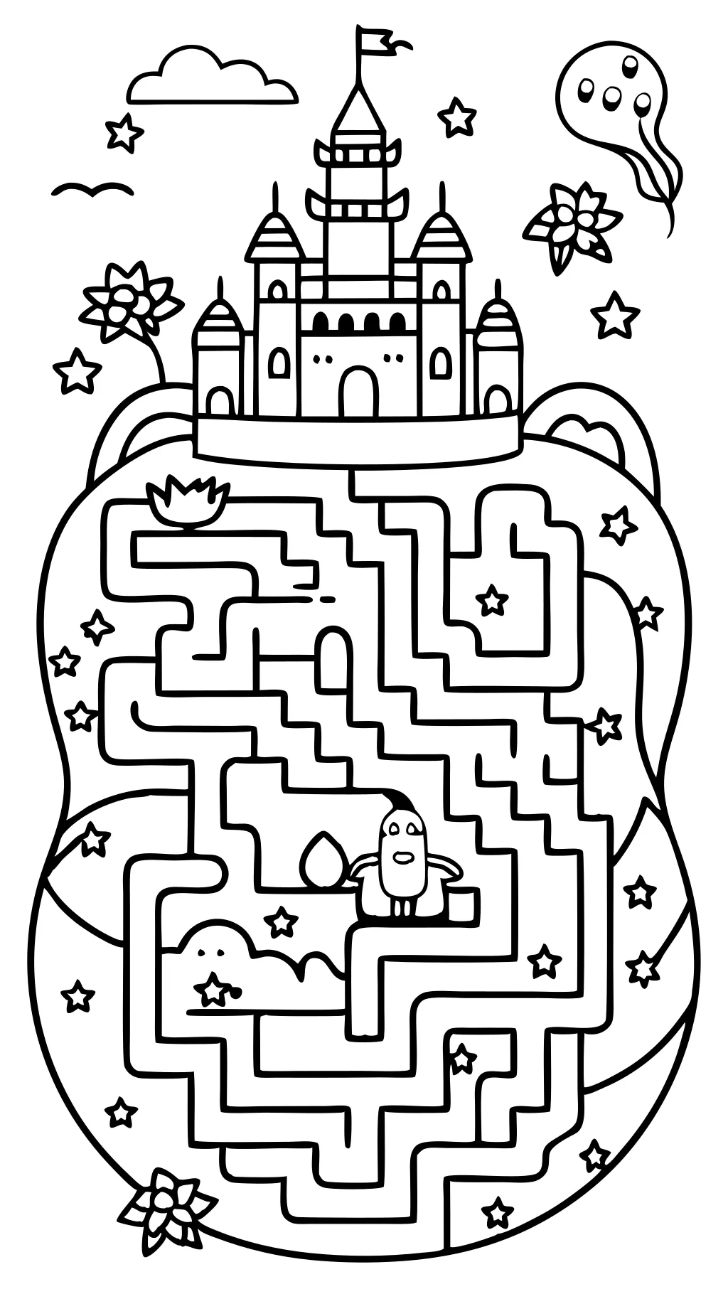 coloring pages and mazes